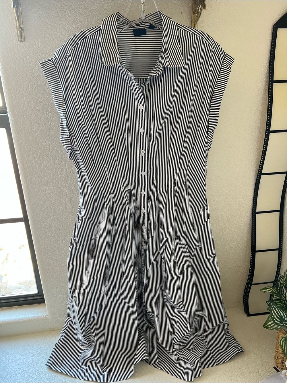 GAP Poplin Midi Shirtdress Striped 100% Cotton - Picture 4 of 10